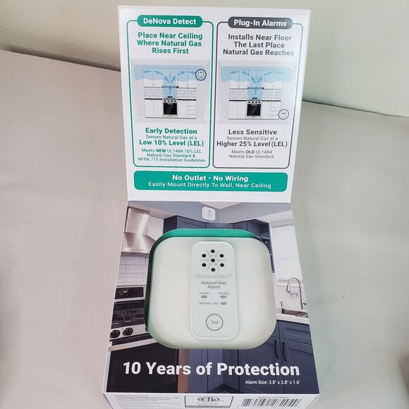 Denova Natural Gas Alarm W/Voice Alert 10 Yr Battery Powered Detector - OPEN BOX - Picture 3 of 14